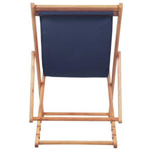 vidaXL Beach Sling Patio Chair Folding Deck Chair Fabric and Wooden Frame-47