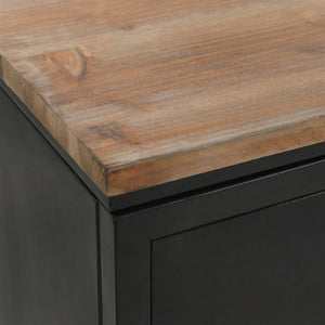 vidaXL Double Pedestal Desk Solid Firwood and Steel 47.2"x19.7"x29.9"-7