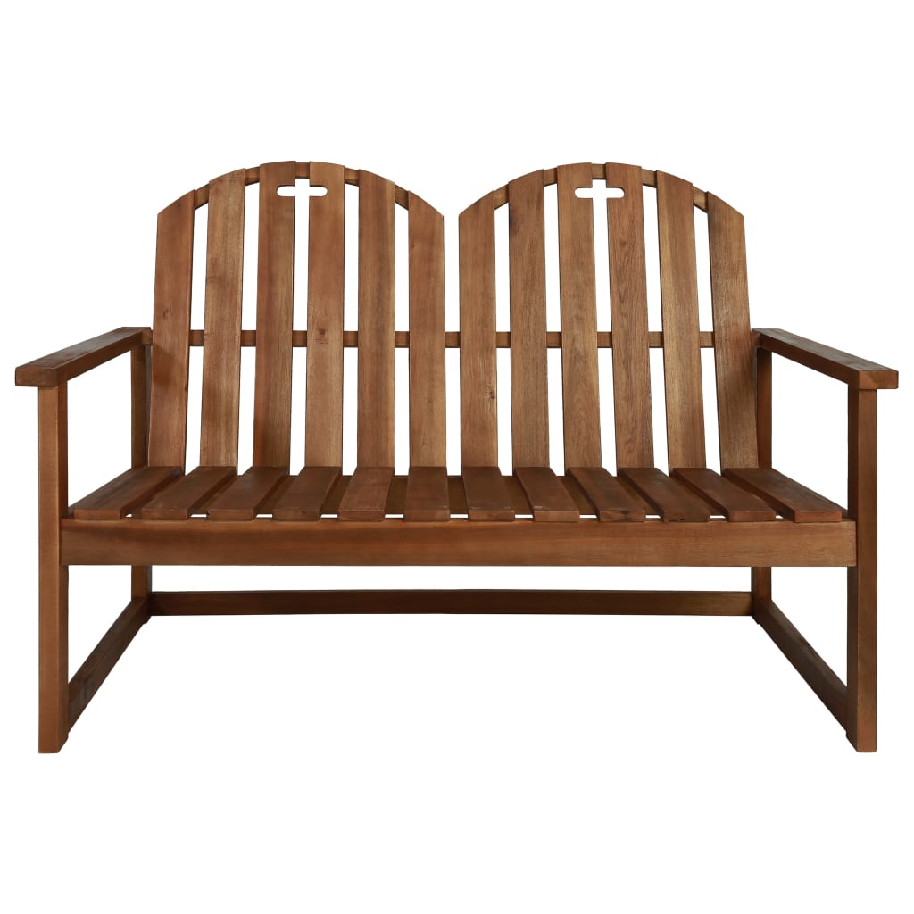 vidaXL Outdoor Patio Bench 2-Seater Bench with Armrests Solid Wood Acacia-0