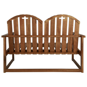 vidaXL Outdoor Patio Bench 2-Seater Bench with Armrests Solid Wood Acacia-2