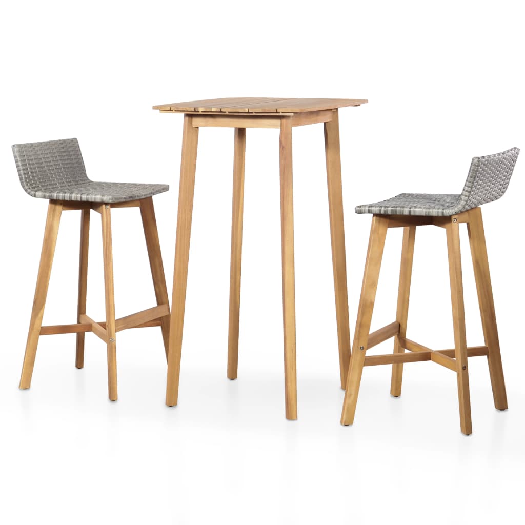 vidaXL Patio Bar Set Patio Furniture Set Table and Stools Solid Acacia Wood-0