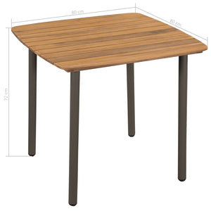 vidaXL Patio Table Garden Outdoor Dining Table Solid Acacia Wood and Steel-5