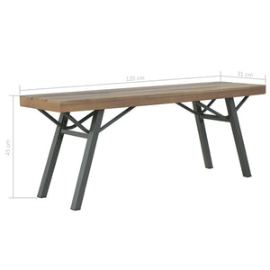 vidaXL Patio Bench 47.2" Solid Acacia Wood-5