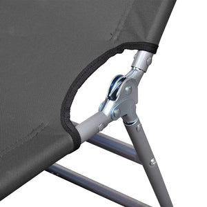 vidaXL Patio Lounge Chair Folding Sunlounger Sunbed with Head Cushion Steel-30
