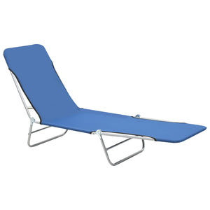vidaXL 2x Folding Sun Lounger Steel and Fabric Garden Lounge Seat Multi Colors-30