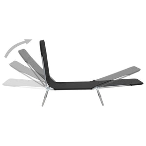 vidaXL 2x Folding Sun Lounger Steel and Fabric Garden Lounge Seat Multi Colors-32