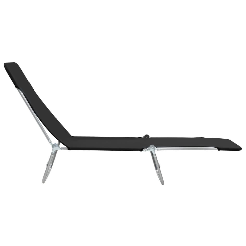 vidaXL 2x Folding Sun Lounger Steel and Fabric Garden Lounge Seat Multi Colors-33