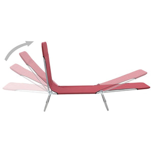 vidaXL 2x Folding Sun Lounger Steel and Fabric Garden Lounge Seat Multi Colors-35