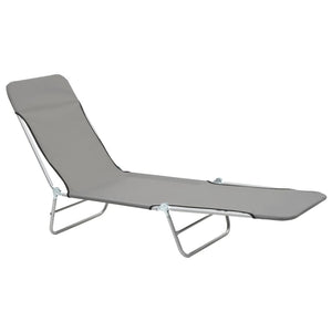 vidaXL 2x Folding Sun Lounger Steel and Fabric Garden Lounge Seat Multi Colors-39