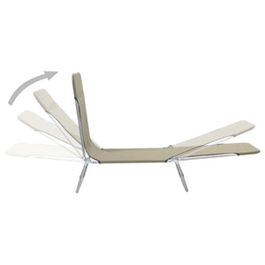 vidaXL 2x Folding Sun Lounger Steel and Fabric Garden Lounge Seat Multi Colors-41