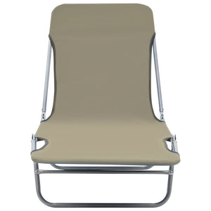 vidaXL 2x Folding Sun Lounger Steel and Fabric Garden Lounge Seat Multi Colors-16