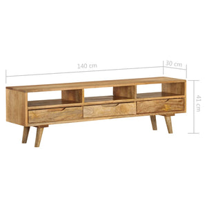 vidaXL TV Stand Solid Wood Mango 55.1"x11.8"x16.1"-12