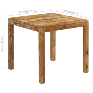 vidaXL Dining Table Solid Mango Wood 32.3"x31.5"x29.9"-0