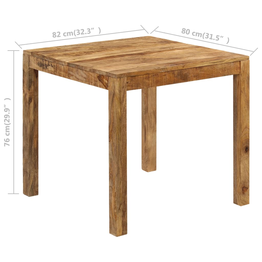 vidaXL Dining Table Solid Mango Wood 32.3"x31.5"x29.9"-7