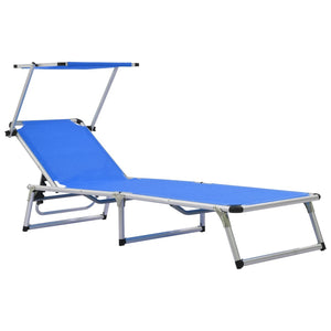 vidaXL Patio Lounge Chair Outdoor Sunlounger Folding Sunlounger Textilene-1