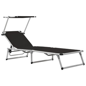 vidaXL Patio Lounge Chair Outdoor Sunlounger Folding Sunlounger Textilene-12