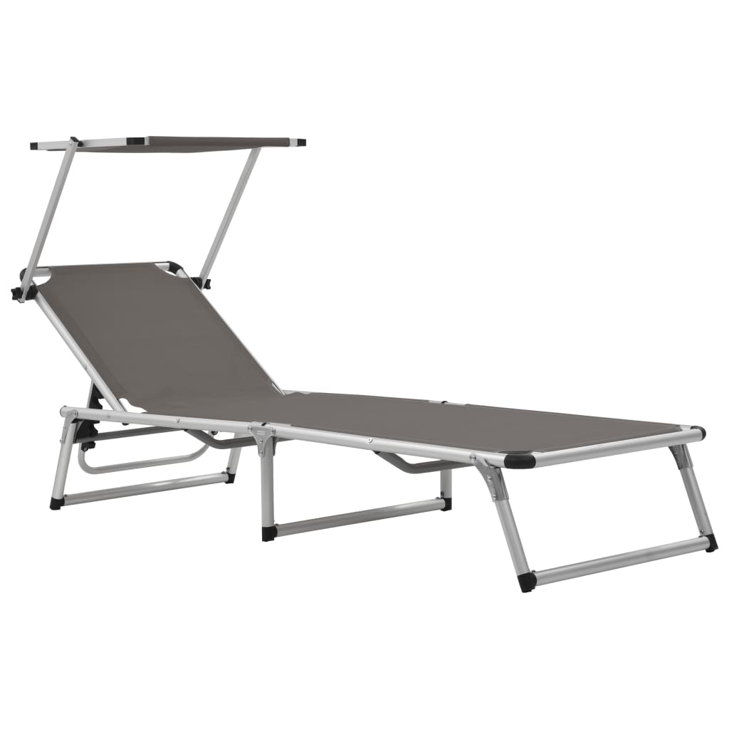 vidaXL Patio Lounge Chair Outdoor Sunlounger Folding Sunlounger Textilene-0