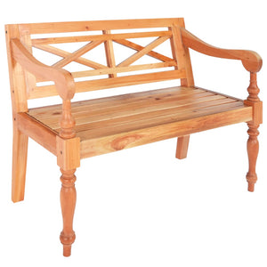 vidaXL Batavia Bench 38.6" Solid Mahogany Wood Dark Brown-18