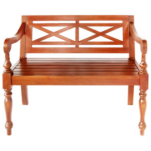 vidaXL Batavia Bench 38.6" Solid Mahogany Wood Dark Brown-51