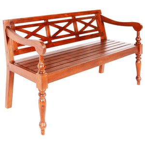 vidaXL Batavia Bench 38.6" Solid Mahogany Wood Dark Brown-30