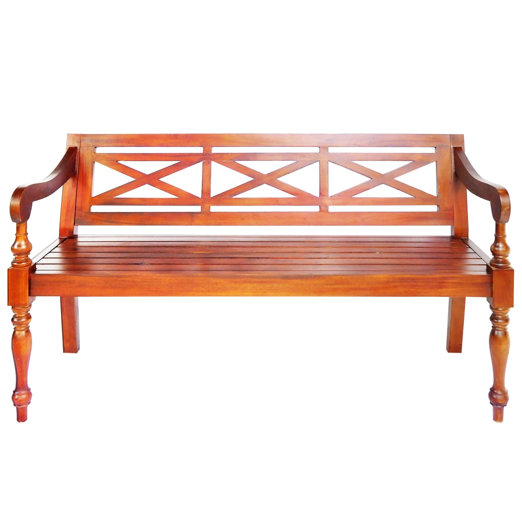 vidaXL Batavia Bench 38.6" Solid Mahogany Wood Dark Brown-25