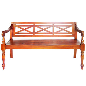 vidaXL Batavia Bench 38.6" Solid Mahogany Wood Dark Brown-25