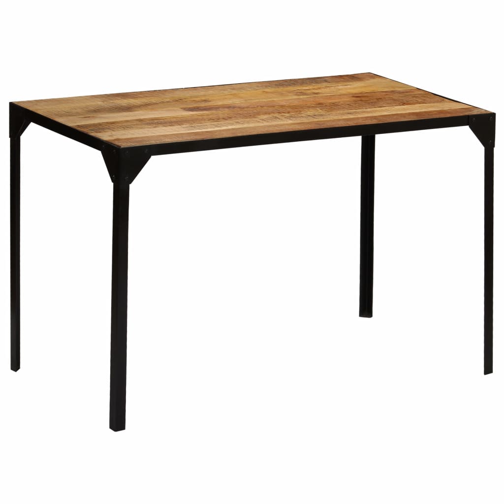 vidaXL Dining Table Solid Rough Mango Wood and Steel 47.2"-1