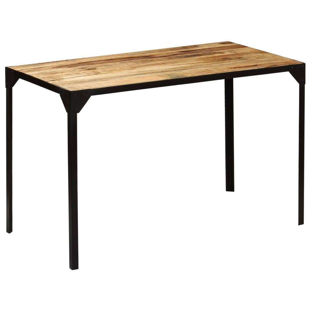 vidaXL Dining Table Solid Rough Mango Wood and Steel 47.2"-3