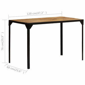 vidaXL Dining Table Solid Rough Mango Wood and Steel 47.2"-9