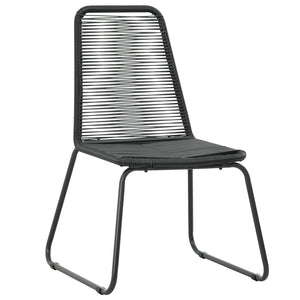 vidaXL Patio Chairs Outdoor Patio Dining Chair with Backrest Poly Rattan Black-15