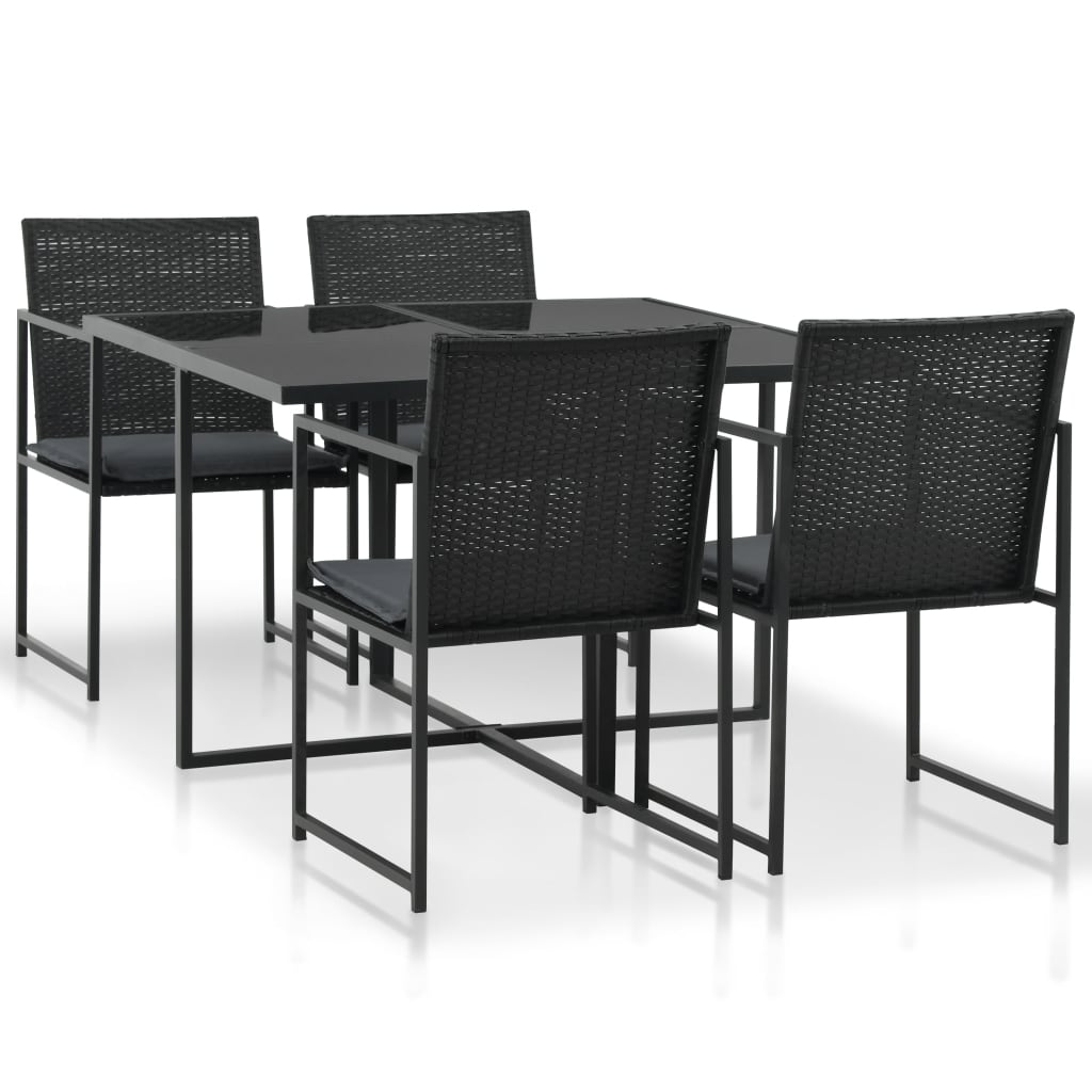 vidaXL Patio Dining Set Outdoor Table and Chairs Furniture Set Poly Rattan-28