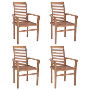 vidaXL Dining Chairs Stacking Accent Kitchen Living Room Chair Solid Teak-19