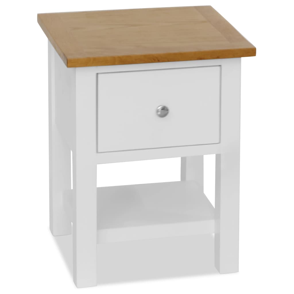 vidaXL Nightstand 14.2"x11.8"x18.5" Solid Oak Wood-0