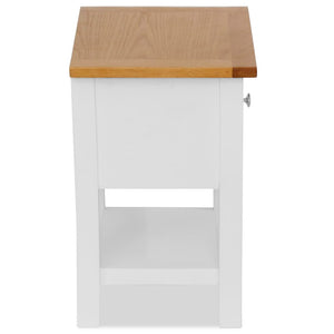 vidaXL Nightstand 14.2"x11.8"x18.5" Solid Oak Wood-2