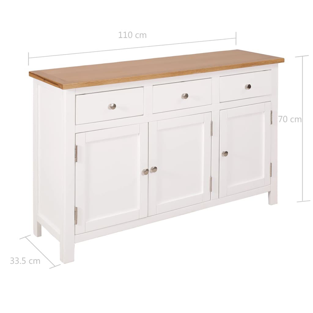 vidaXL Sideboard Bar Buffet Cabinet for Kitchen Dining Room Solid Wood Oak-1