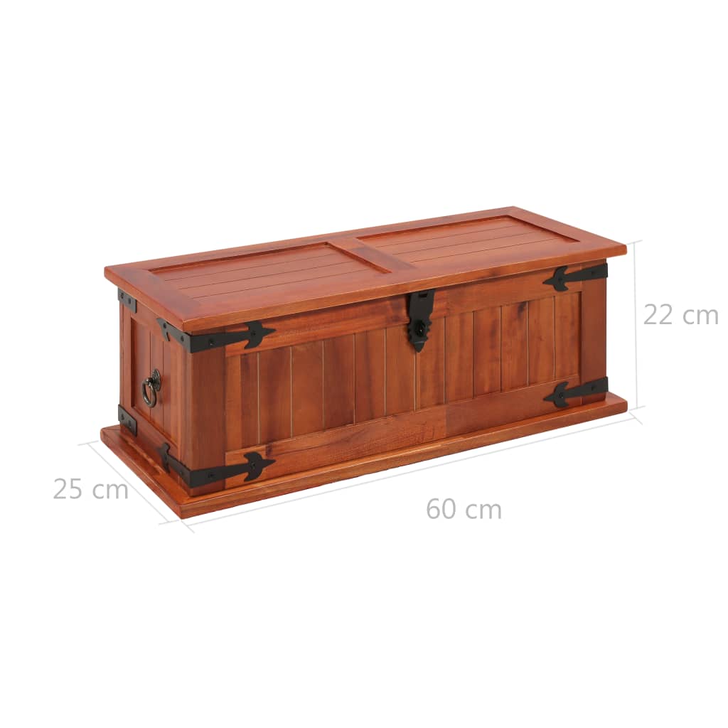 vidaXL Storage Chest Box Truck Wooden Storage Side Cabinet Solid Wood Acacia-3