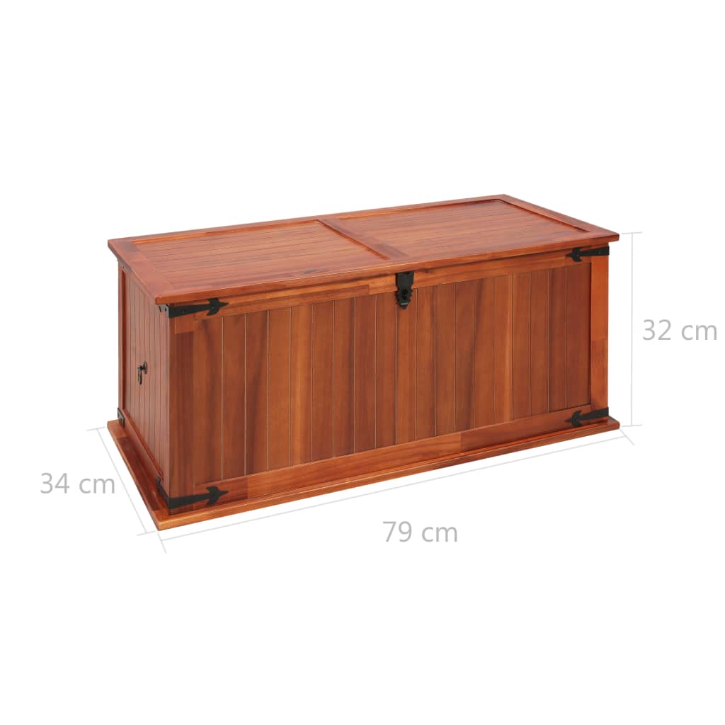 vidaXL Storage Chest Box Truck Wooden Storage Side Cabinet Solid Wood Acacia-5
