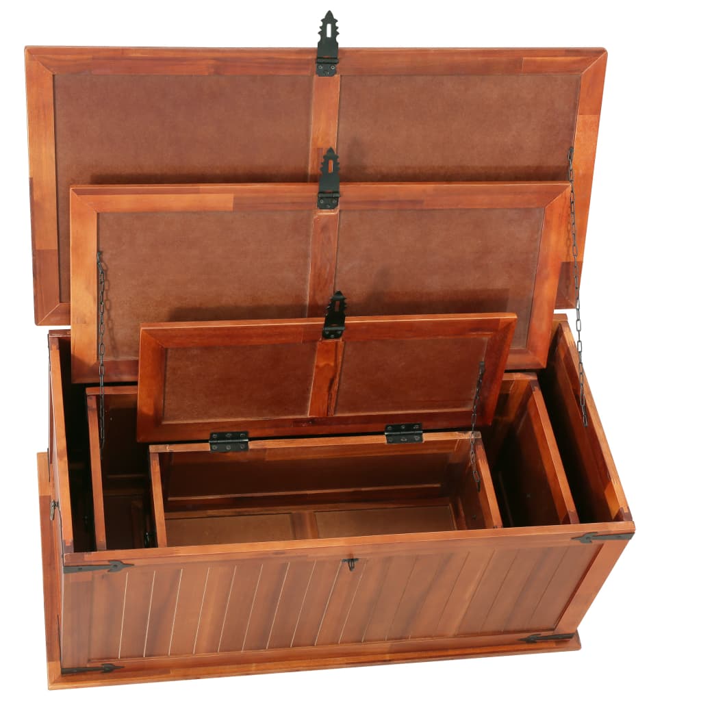 vidaXL Storage Chests 3 pcs Solid Acacia Wood-2