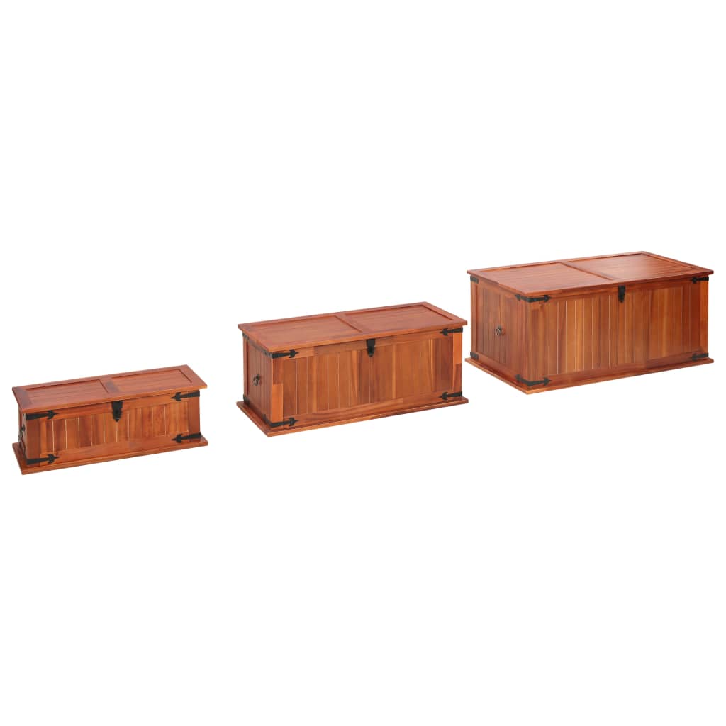 vidaXL Storage Chests 3 pcs Solid Acacia Wood-4