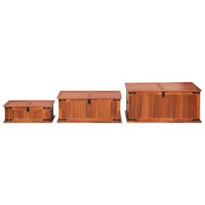 vidaXL Storage Chests 3 pcs Solid Acacia Wood-5