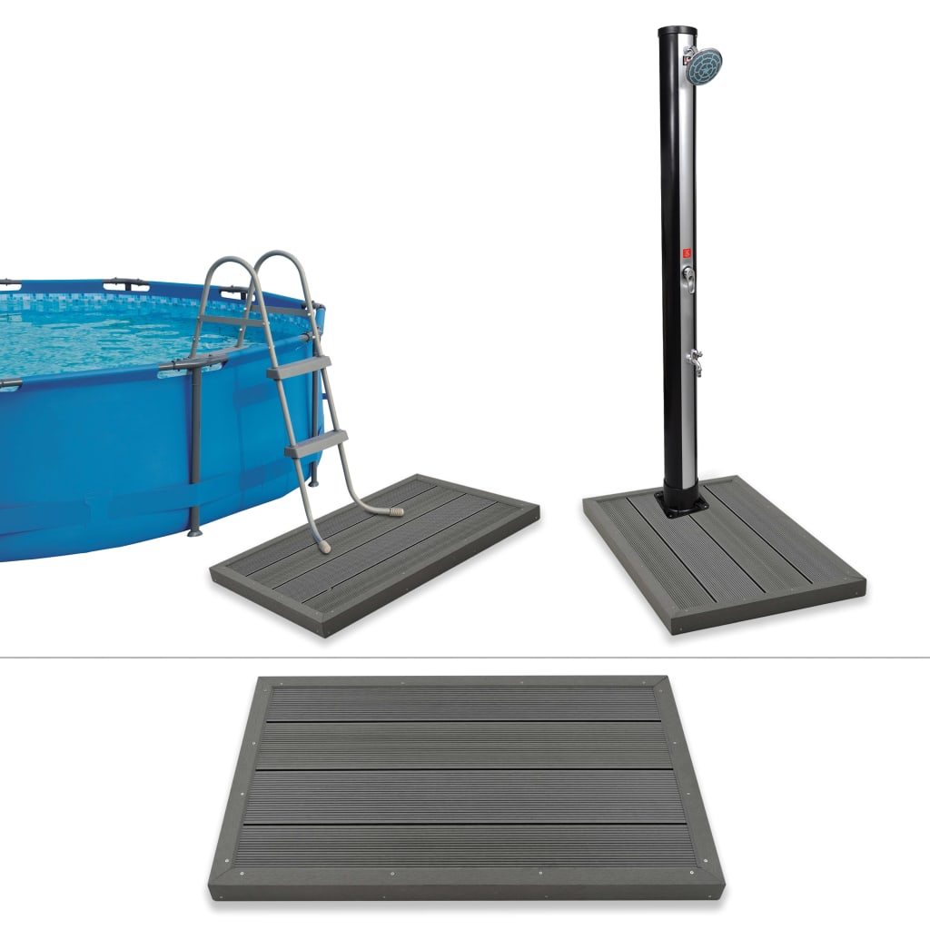 vidaXL WPC Floor Element WPC Board for Solar Shower Pool Ladder Anti Slip Pad-0