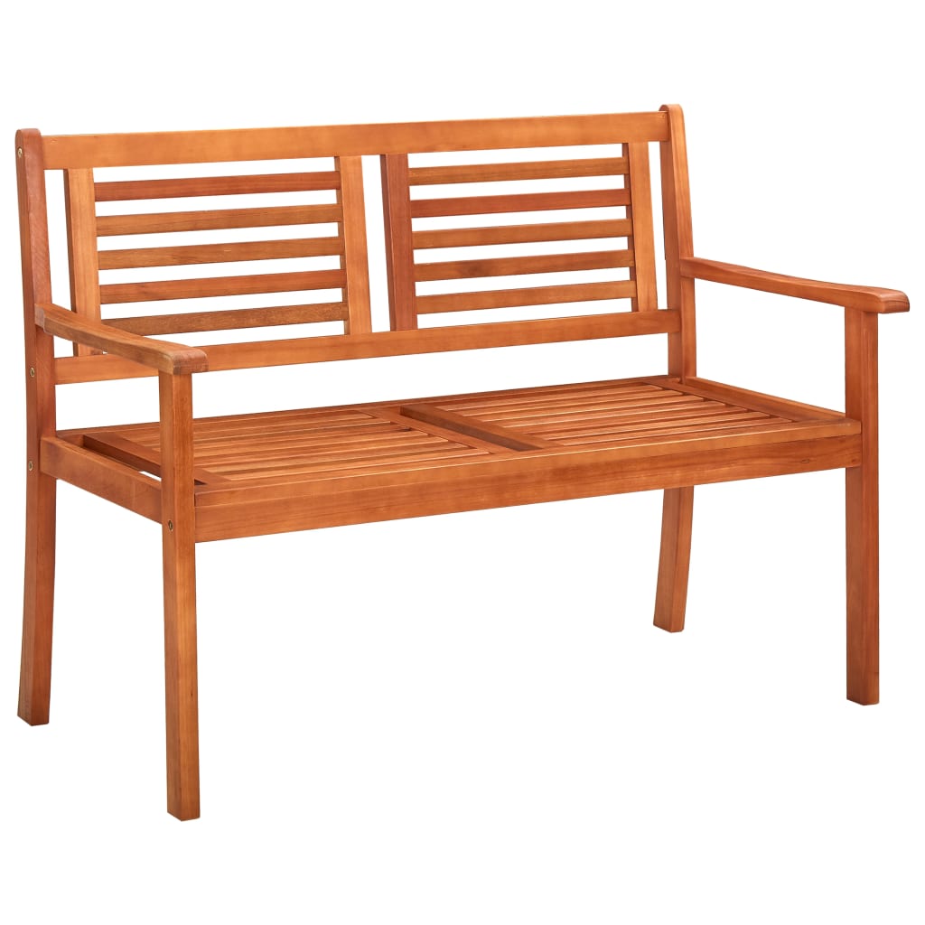 vidaXL Loveseat Wooden Outdoor Patio Bench with Backrest Solid Wood Eucalyptus-0