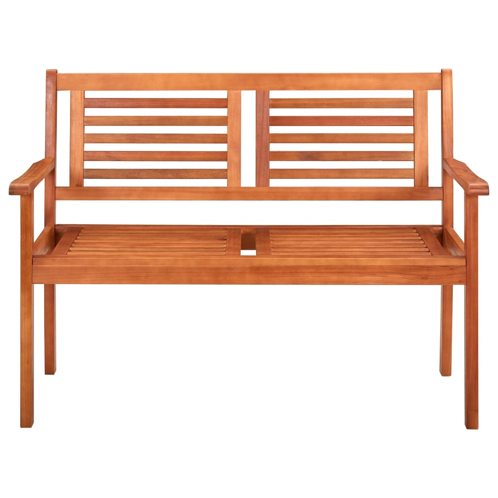 vidaXL Loveseat Wooden Outdoor Patio Bench with Backrest Solid Wood Eucalyptus-6