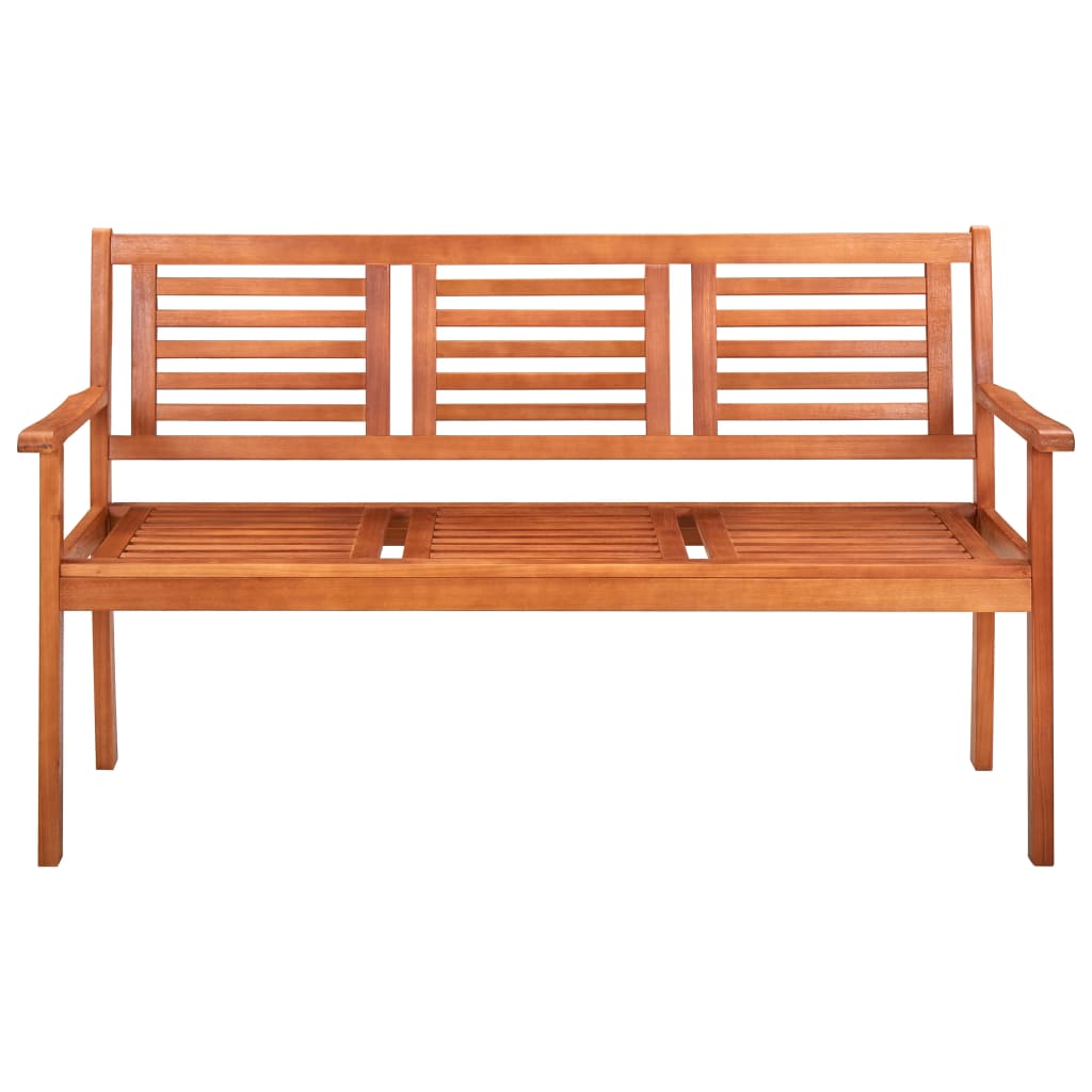 vidaXL Loveseat Wooden Outdoor Patio Bench with Backrest Solid Wood Eucalyptus-1