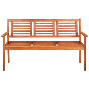 vidaXL Loveseat Wooden Outdoor Patio Bench with Backrest Solid Wood Eucalyptus-1