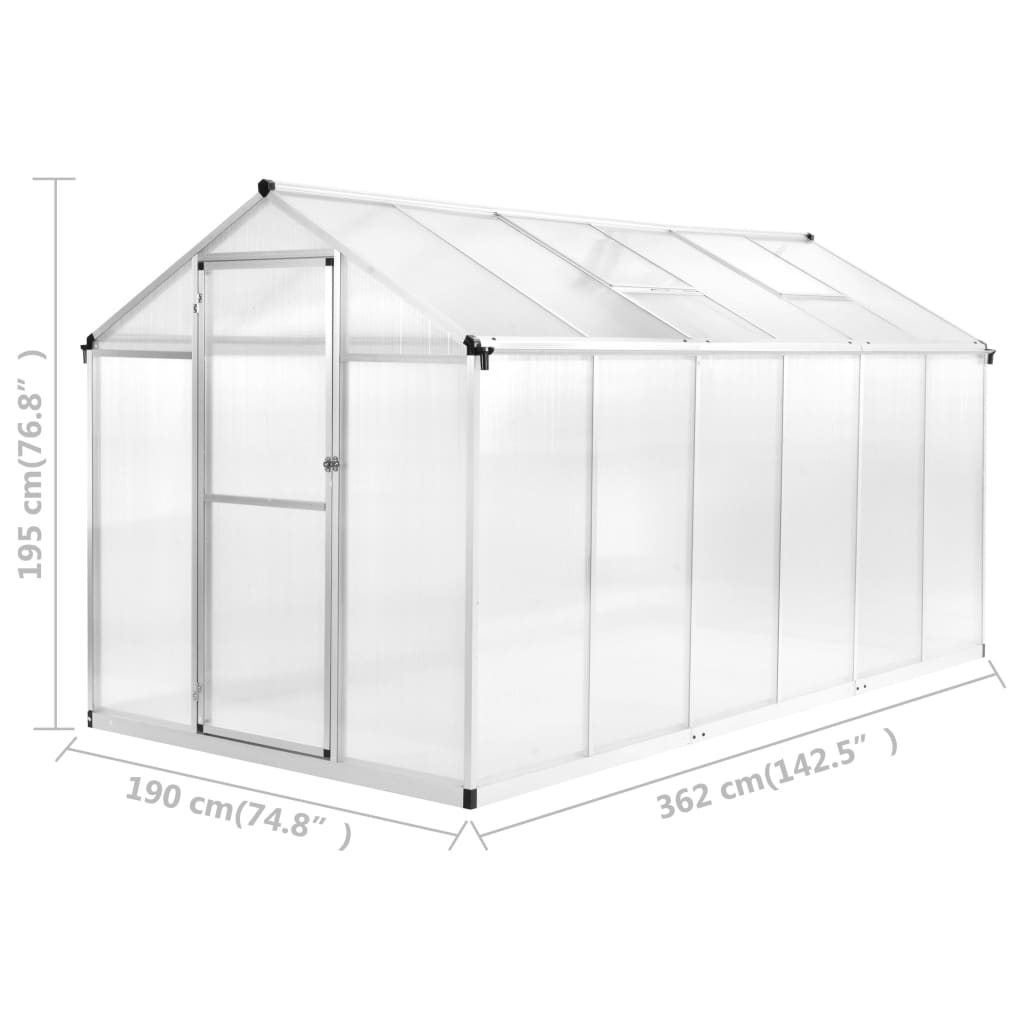 vidaXL Greenhouse Outdoor Grow House Green House for Plant Growing Aluminum-36