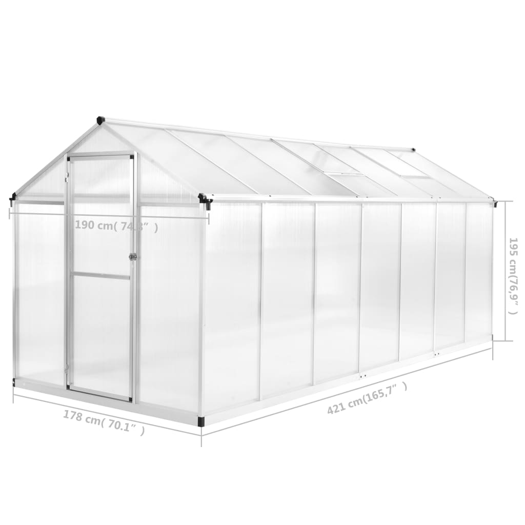 vidaXL Greenhouse Outdoor Grow House Green House for Plant Growing Aluminum-35