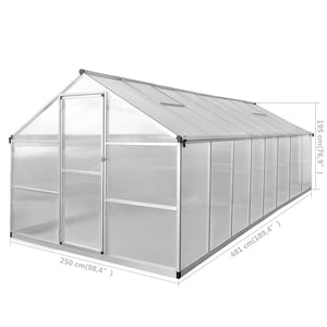vidaXL Greenhouse Outdoor Grow House Green House for Plant Growing Aluminum-37
