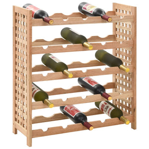 vidaXL Wine Rack for 25 Bottles Solid Walnut Wood 24.8"x9.8"x28.7"-1