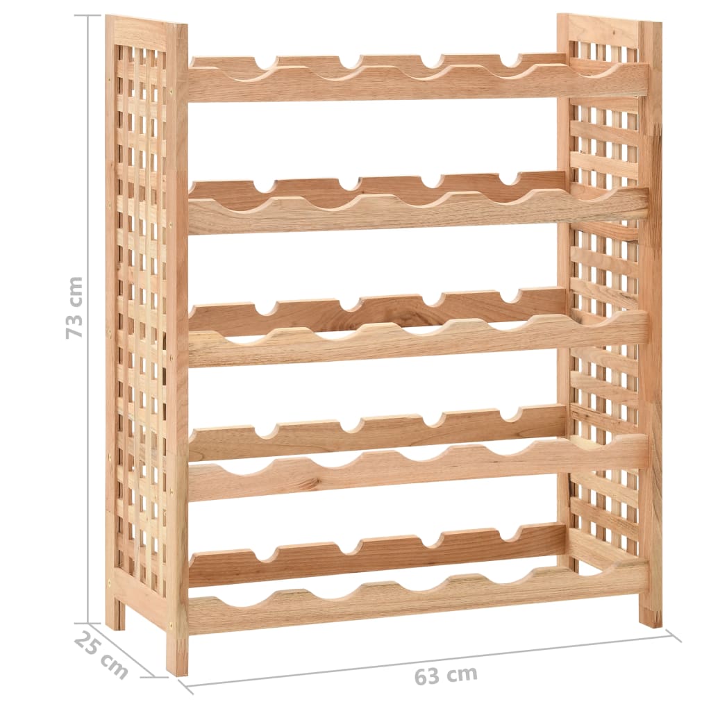 vidaXL Wine Rack for 25 Bottles Solid Walnut Wood 24.8"x9.8"x28.7"-7